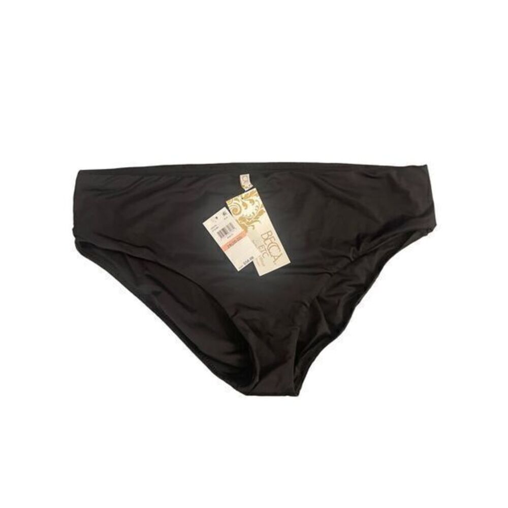 Becca ETC Black Solid Hipster Bikini Bottoms Size 2X‎